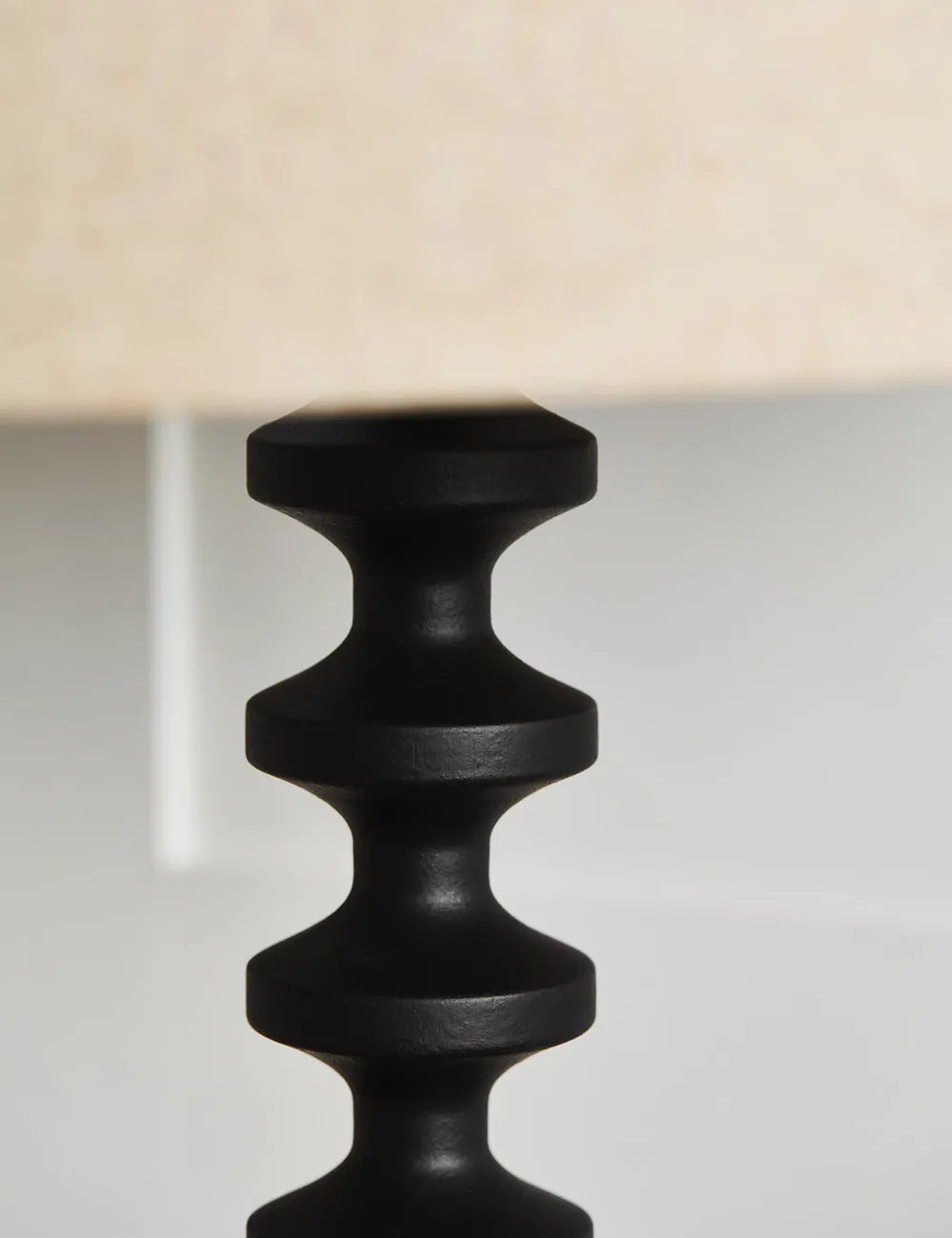 Black Bobbin Base Floor Lamp