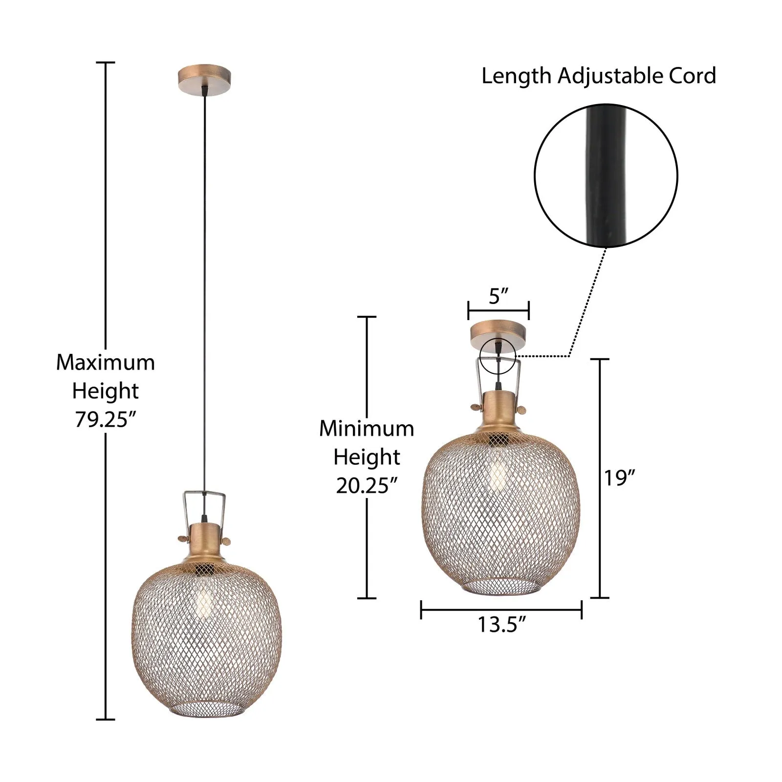 Brass Mesh Pendant Lamp