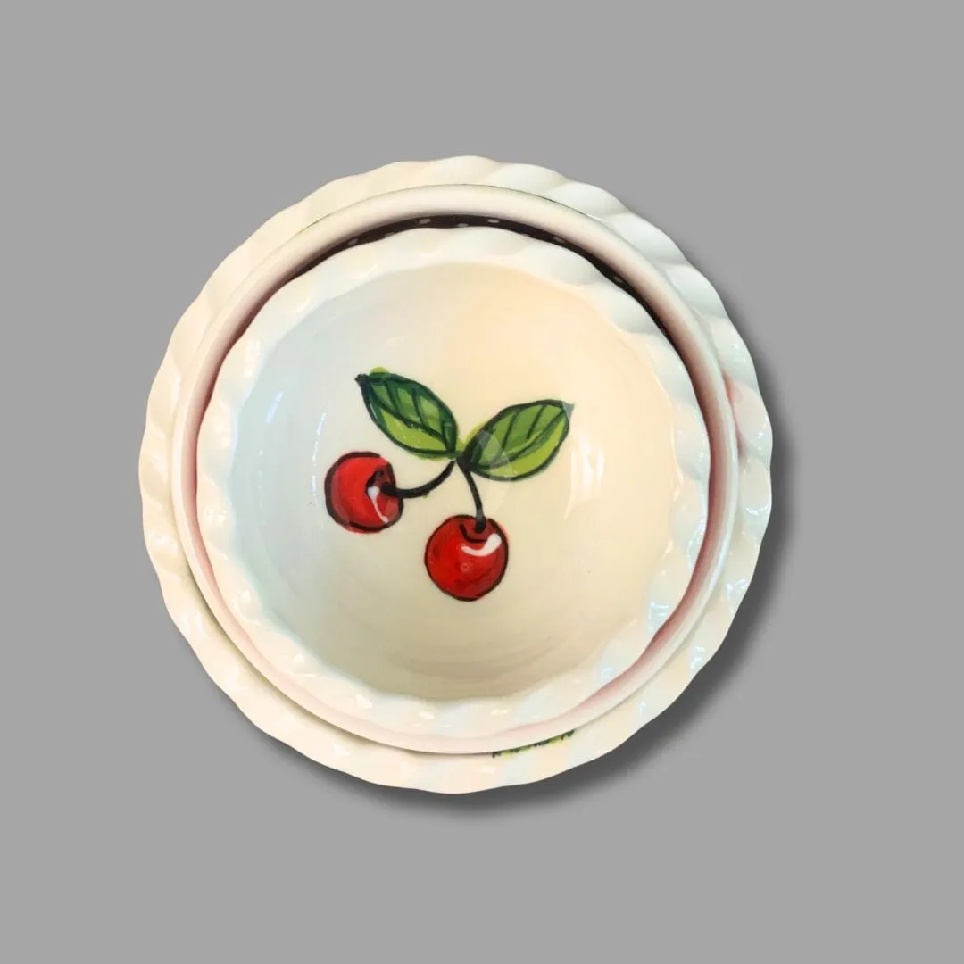Cherry Dip Bowls: set of 3