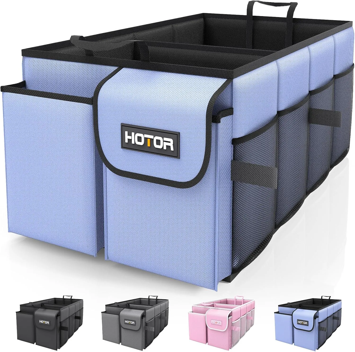 Foldable Car Trunk Organizer - Sturdy 2-Compartment Storage for Accessories & Tools