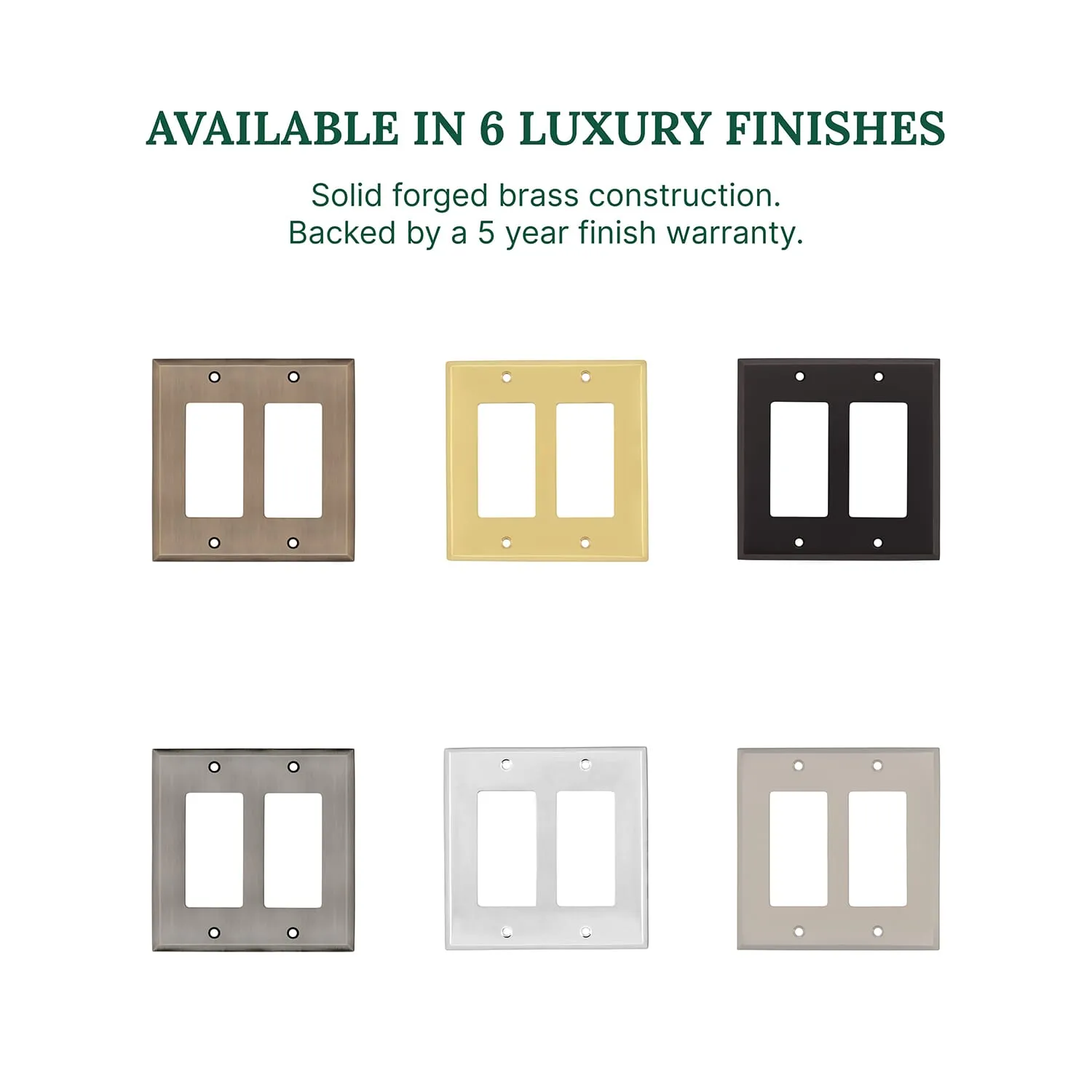 New York Switch Plate with Double Rocker in Timeless Bronze