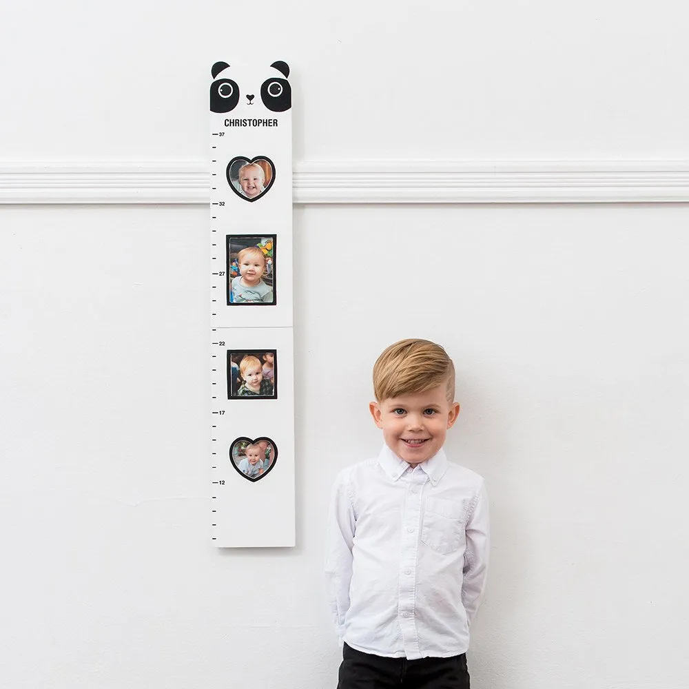 PERSONALIZED PANDA BEAR CHILDREN'S GROWTH CHART & FRAME