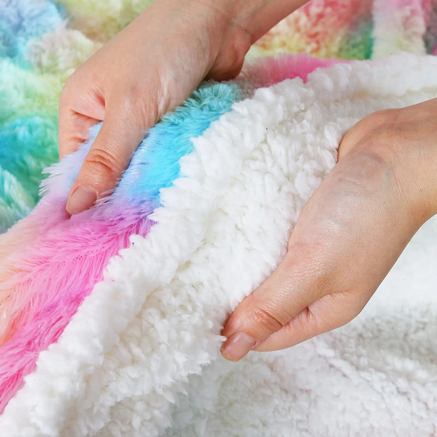 Rainbow Cloud Throw Blanket