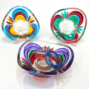 Rainbow Colored Glass Dishes, Assorted Colors, Hand-painted & made in Italy