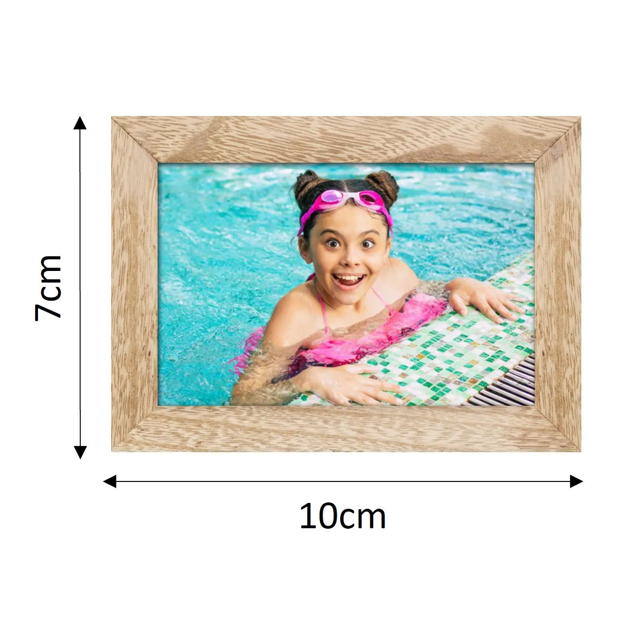 Rectangle Virtual Framed Photo Magnets Set of 9 (Light Wood Look-alike)