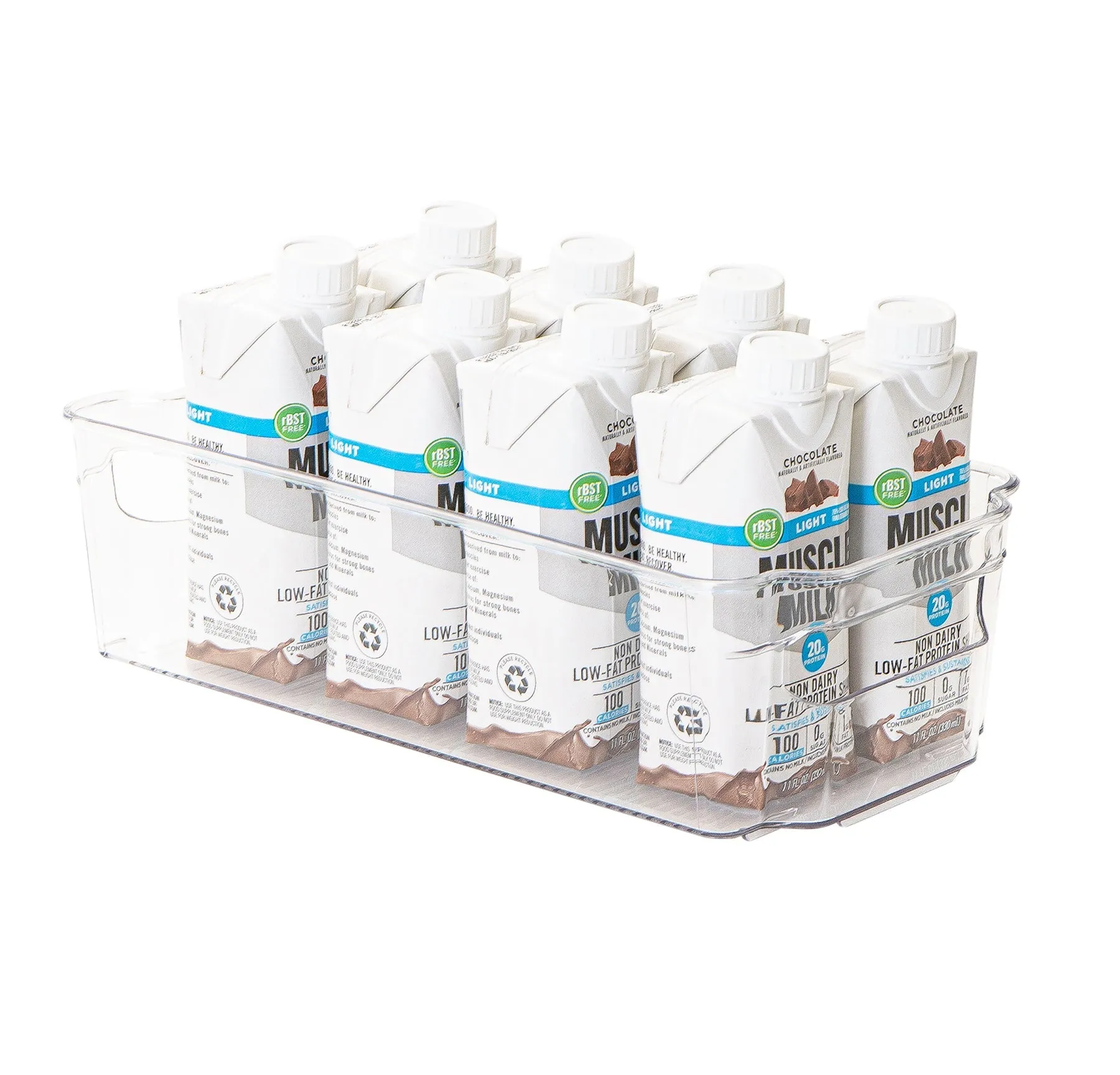 Stackable Refrigerator Bin with Handle - 6 x 12 Inch
